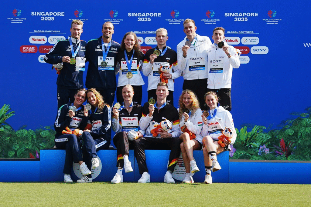 Alemania se lleva el relevo 4×1500 y Florian Wellbrock su 4a medalla de Oro.